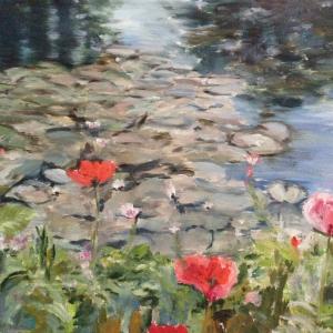 waterlelies, tuinen van Monet, olieverf op doek I