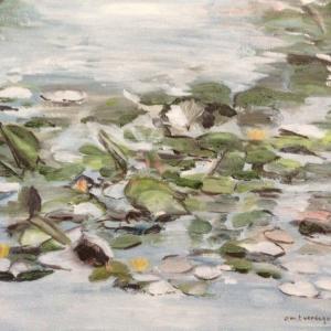 waterlelies, tuinen van Monet, olieverf op doek II
